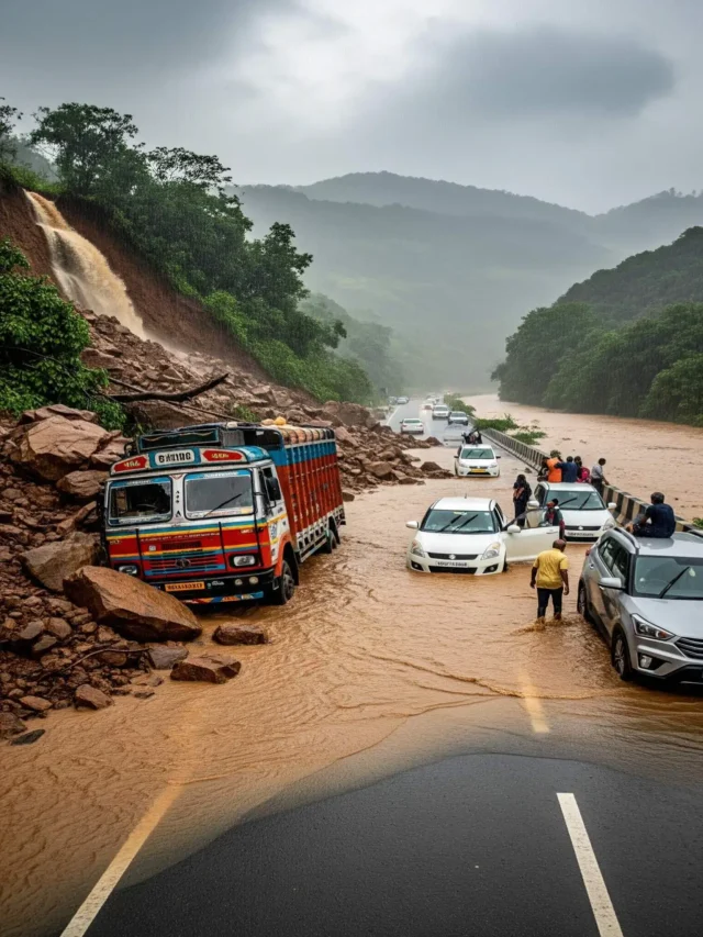 बाढ़ का कहर: जम्मू-मनाली हाईवे डूबा, तबाही की डरावनी तस्वीरें