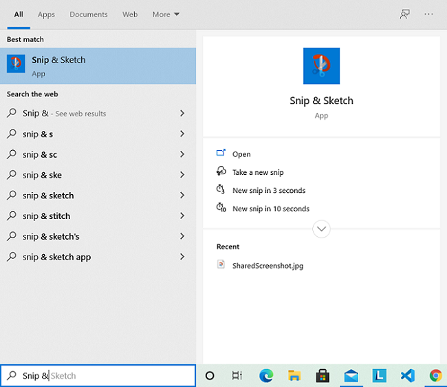 Windows: The Snipping Tool and Snip & Sketch