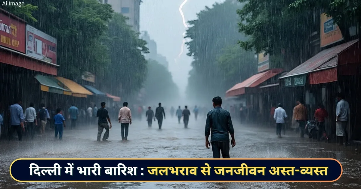 दिल्ली में भारी बारिश 180 से अधिक उड़ानें प्रभावित, जलभराव से जनजीवन अस्त-व्यस्त