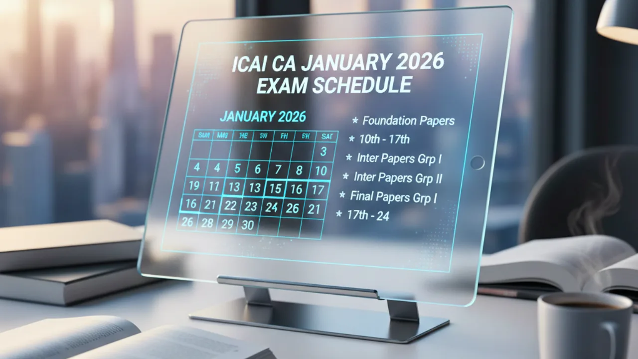 ICAI Announces CA January 2026 Exam Schedule Key Dates, Timings & Fee Details You Must Know