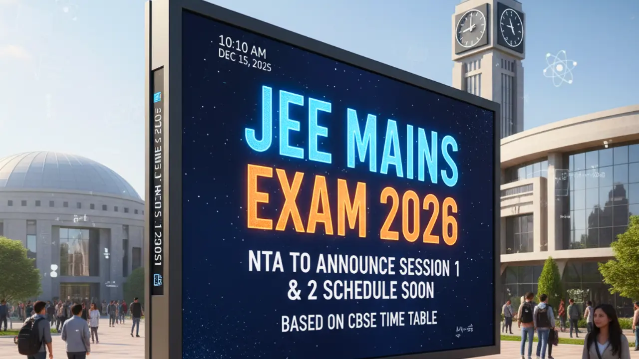JEE Mains Exam 2026 NTA To Announce Session 1 and 2 Schedule Soon