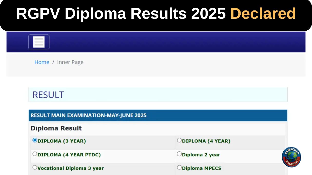 RGPV Diploma Results 2025 Declared Check May-June Semester Scores