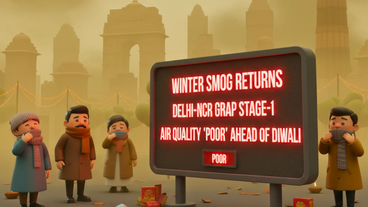 Delhi-NCR Activates GRAP Stage-I as Air Quality Slips to ‘Poor’ Ahead of Diwali