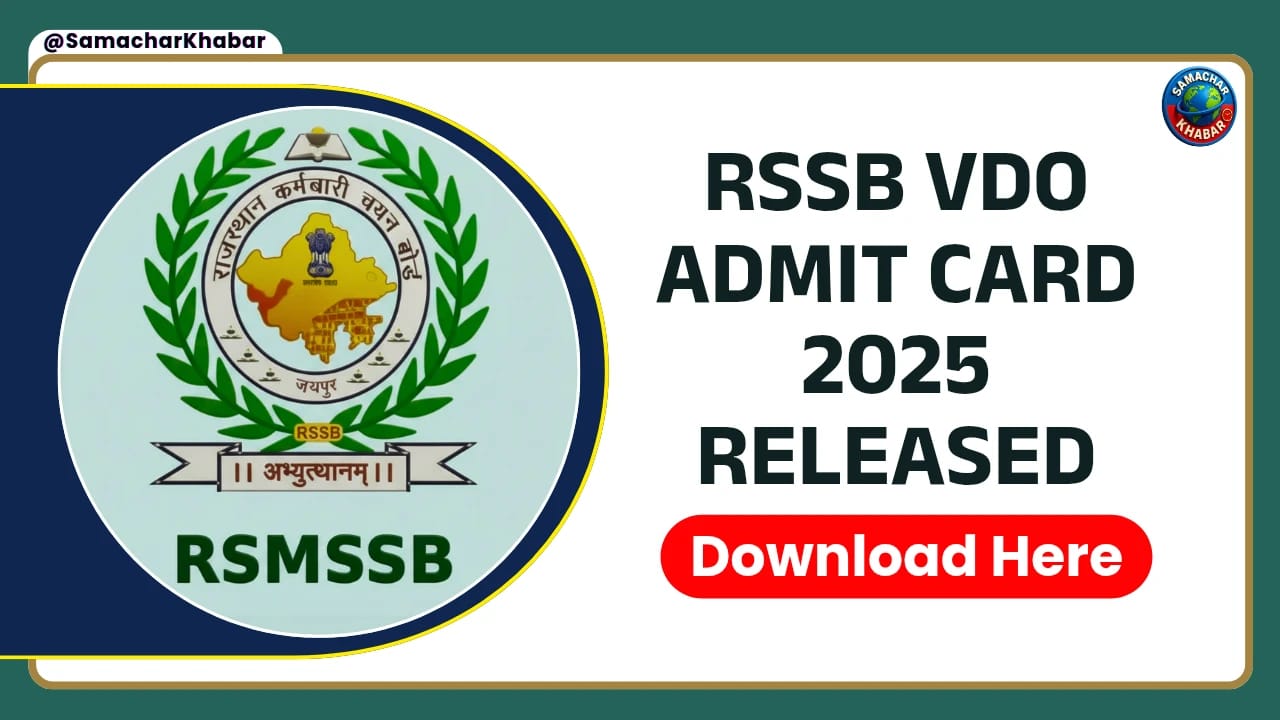 RSSB VDO Admit Card 2025 Released at rssb.rajasthan.gov.in