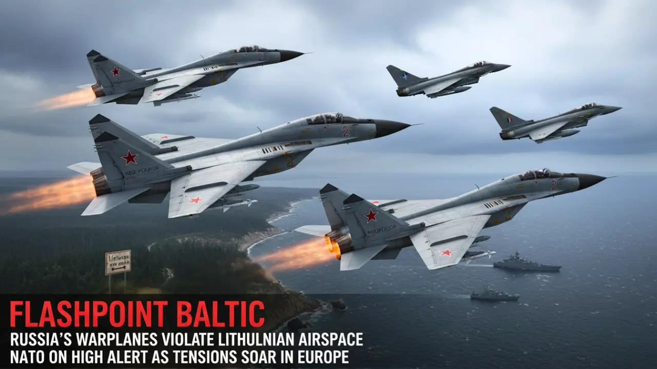 Russia Warplanes Breach Lithuania Airspace NATO Jets Scramble Amid Rising Tensions