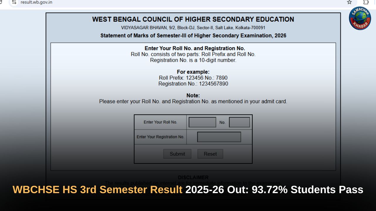 WBCHSE HS 3rd Semester Result 2025-26 Out