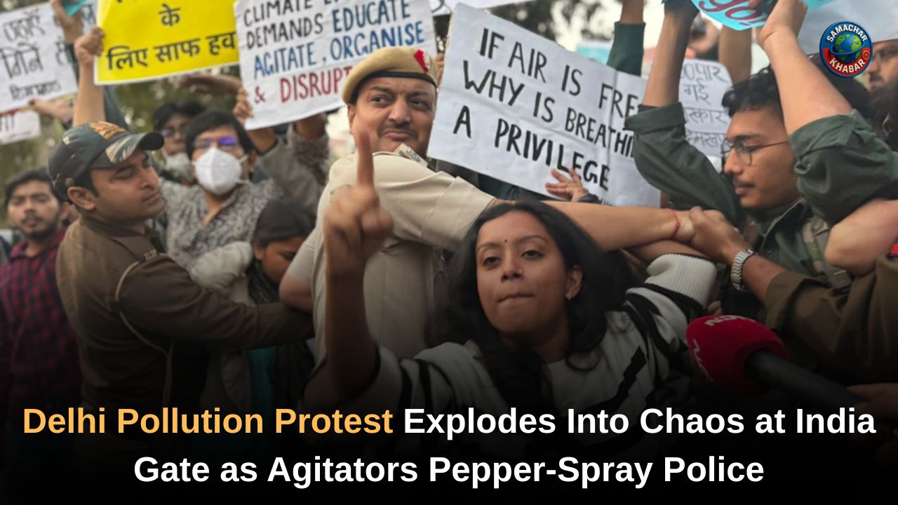 Delhi Pollution Protest Explodes Into Chaos at India Gate