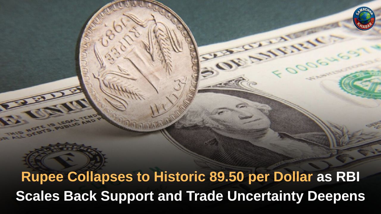 Rupee Collapses to Historic 89.50 per Dollar as RBI Scales Back Support