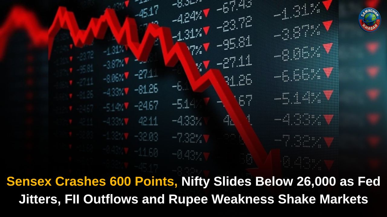 Stock market decline with red graph