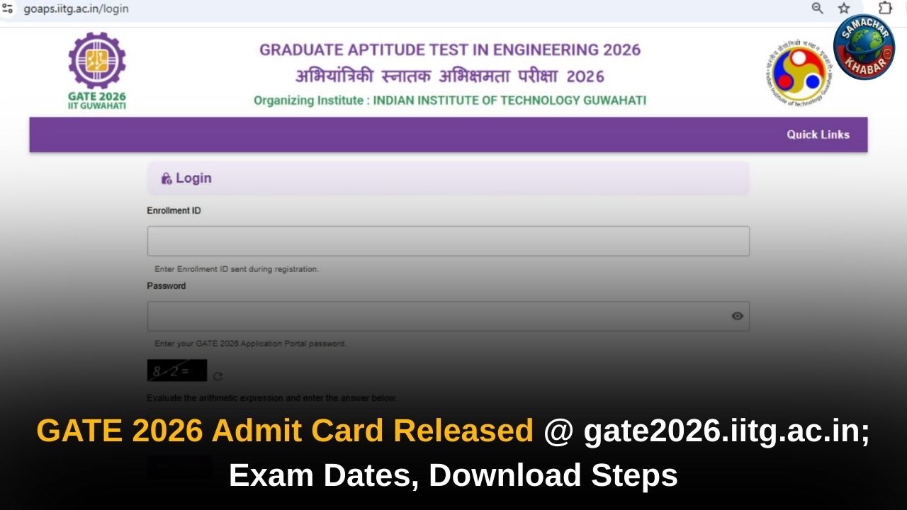 GATE 2026 Admit Card Released; Exam Dates, Download Link
