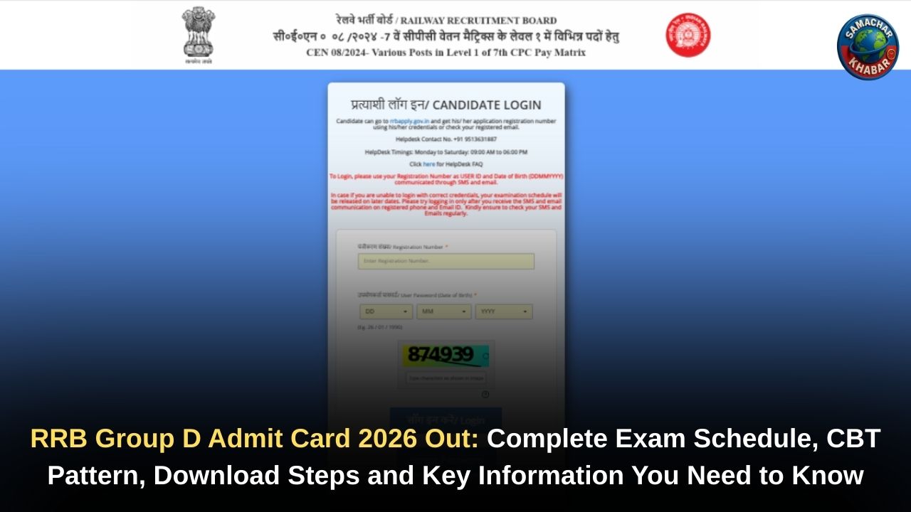 RRB Group D Admit Card 2026 Out: Complete Exam Schedule, CBT Pattern