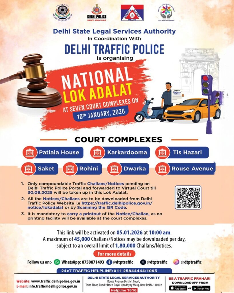 National Lok Adalat on January 10, 2026: How to Settle Traffic Challans in Delhi, Eligibility, Courts and Full Process 1 image 23