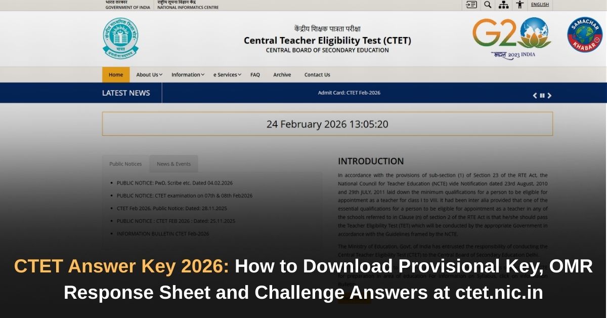 CTET Answer Key 2026: How to Download Provisional Key