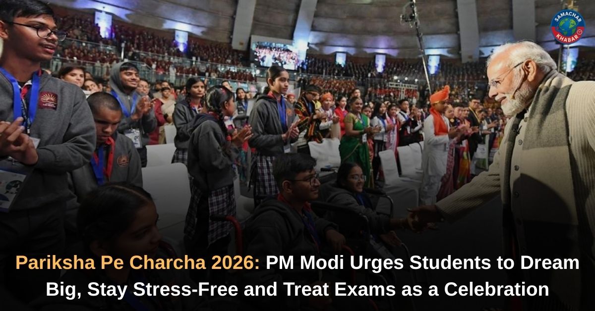 PM Modi interacts with students in Pariksha Pe Charcha 2026