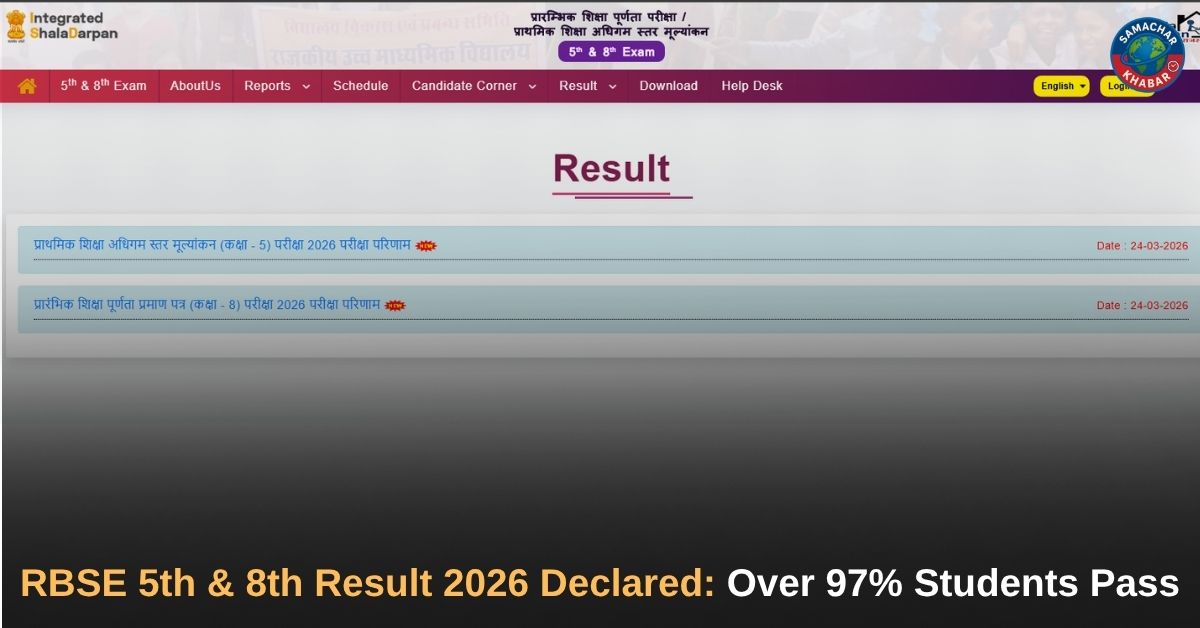 RBSE 5th & 8th Result 2026 Declared How to Check, Download Marksheet