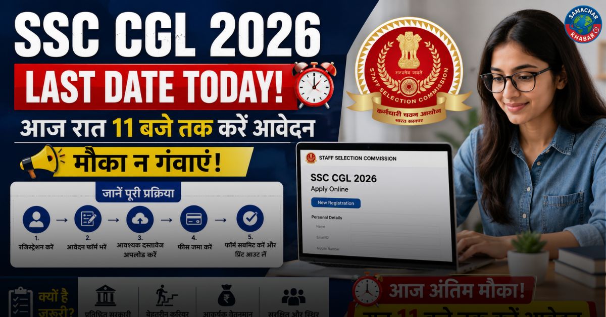 SSC CGL 2026 Last Date Today: आज रात 11 बजे तक करें आवेदन, जानें पूरी प्रक्रिया