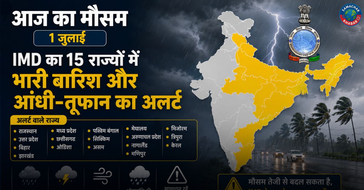 आज का मौसम 1 जुलाई