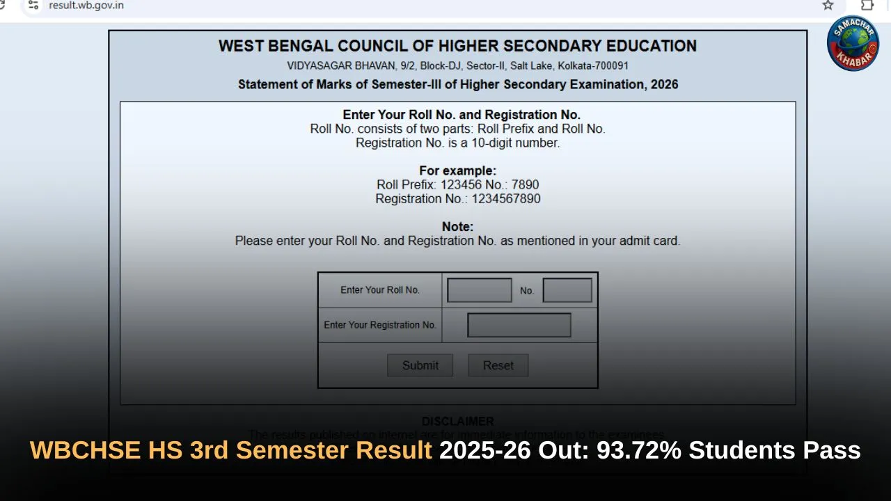 WBCHSE HS 3rd Semester Result 2025-26 Out
